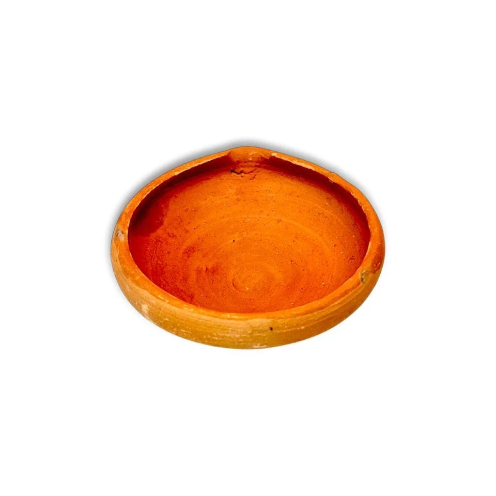 Terracotta Clay Lamp - Mitti Diya - "टेराकोटा मिट्टी दिया" - 3.9 Inch in Diameter Large Size Drishti Padeep - Pack of Single Piece - Image 3