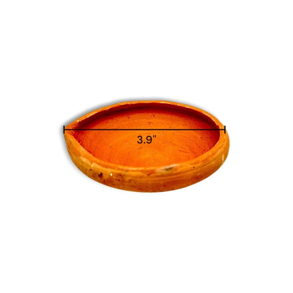 Terracotta Clay Lamp - Mitti Diya - "टेराकोटा मिट्टी दिया" - 3.9 Inch in Diameter Large Size Drishti Padeep - Pack of Single Piece - Image 2