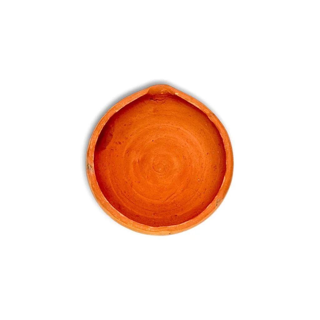 Terracotta Clay Lamp - Mitti Diya - "टेराकोटा मिट्टी दिया" - 3.9 Inch in Diameter Large Size Drishti Padeep - Pack of Single Piece - Image 5