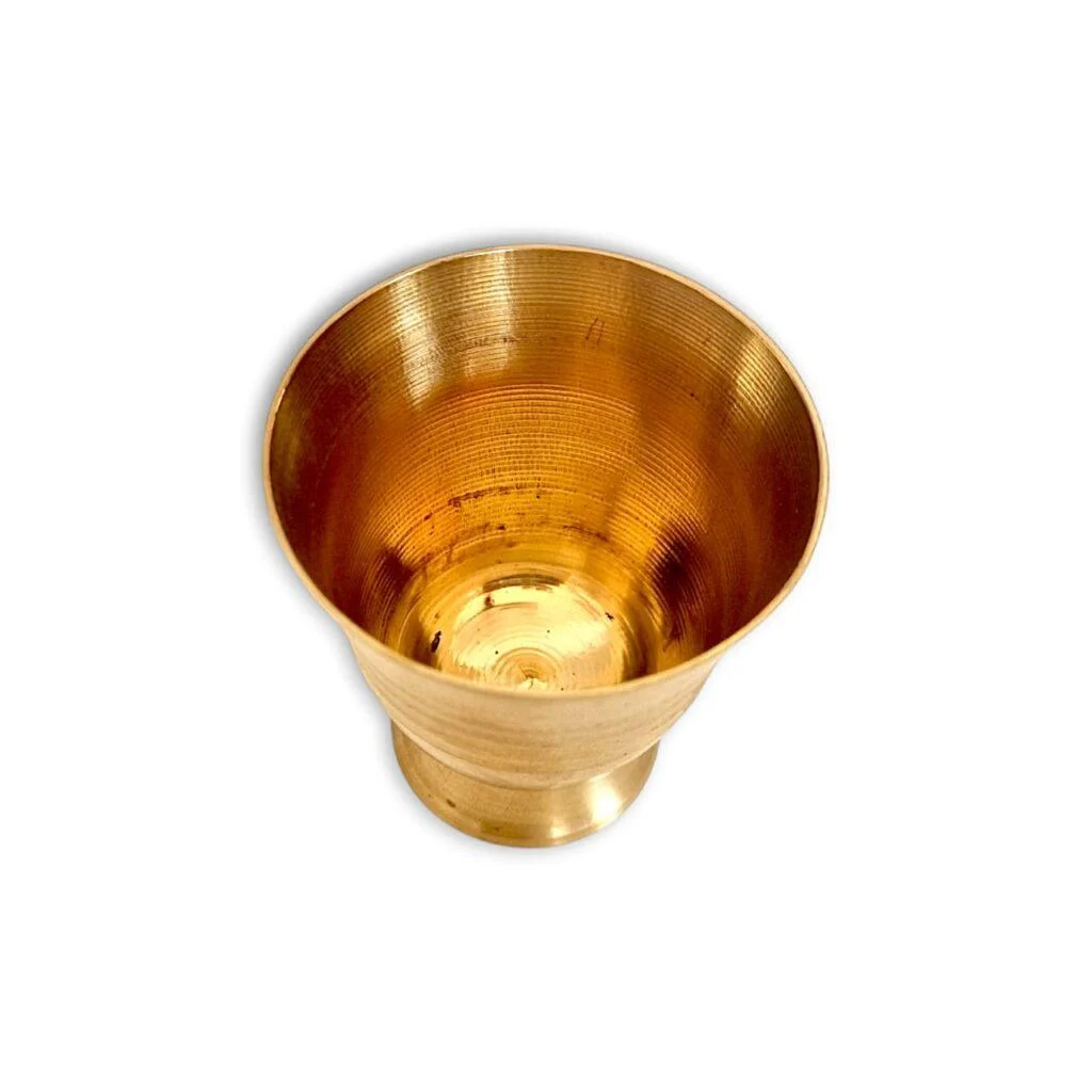 Pure Brass Glass For Pooja - "पूजा के लिए पीतल का गिलास" 6.5 Inch - Image 5