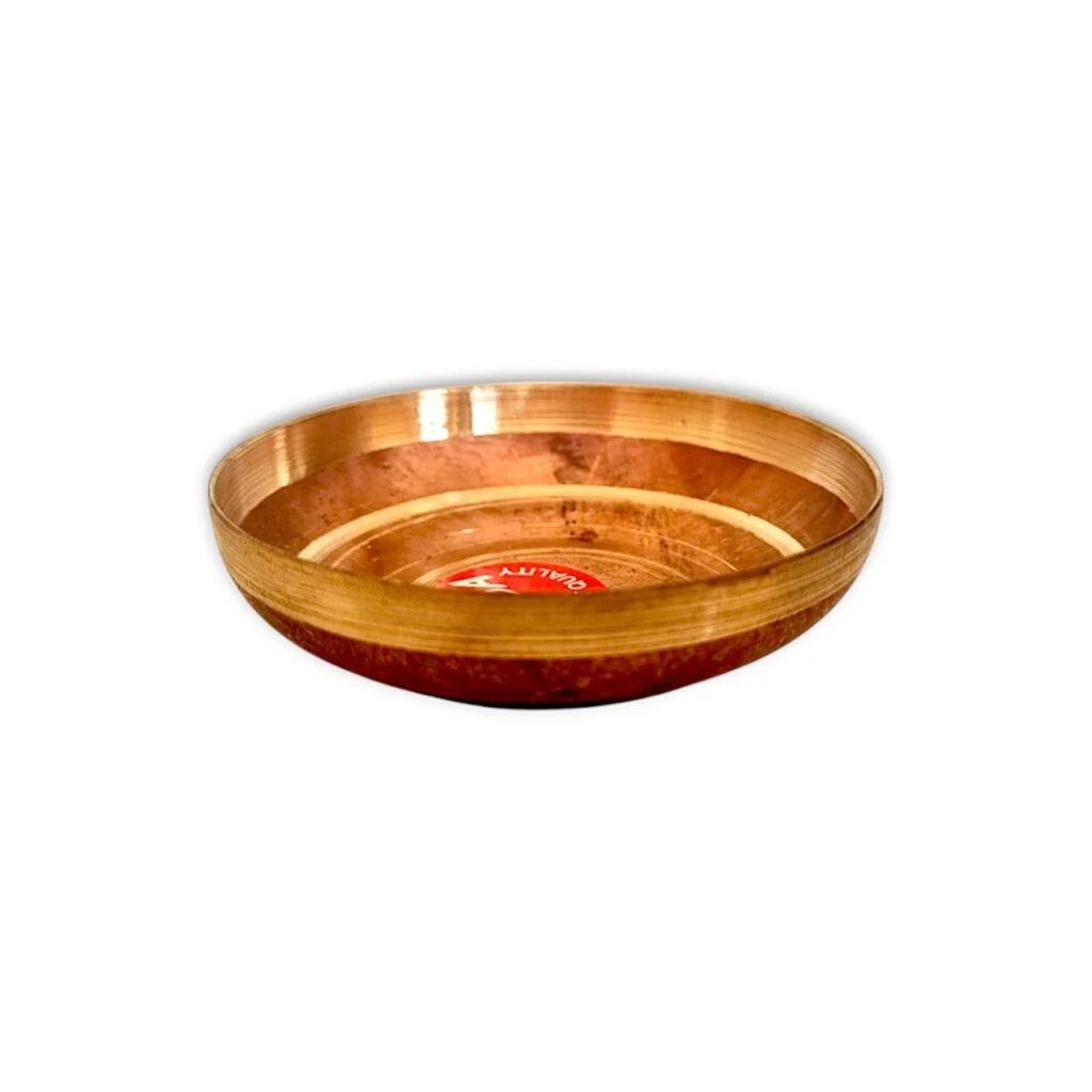 Pure Copper Round Bowl For Pooja - Tama Plate - Malsha - 2.8 Inch approx
