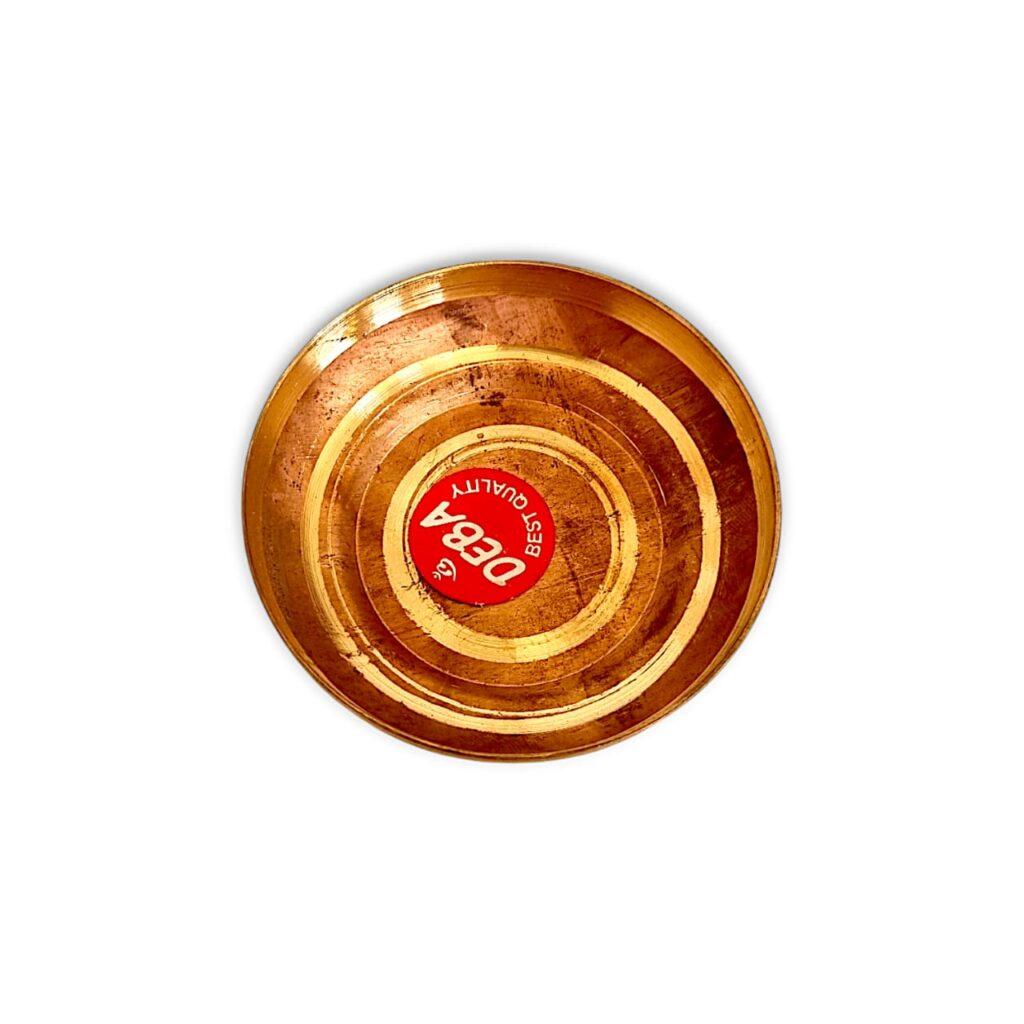 Pure Copper Round Bowl For Pooja - Tama Plate - Malsha - 2.8 Inch approx - Image 5