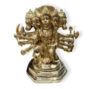 Pure Brass Panchmukhi Hanuman - Panchamukhi Hanuman ji Antique Idol - The God of strength - prosperty 13" Holy Idol