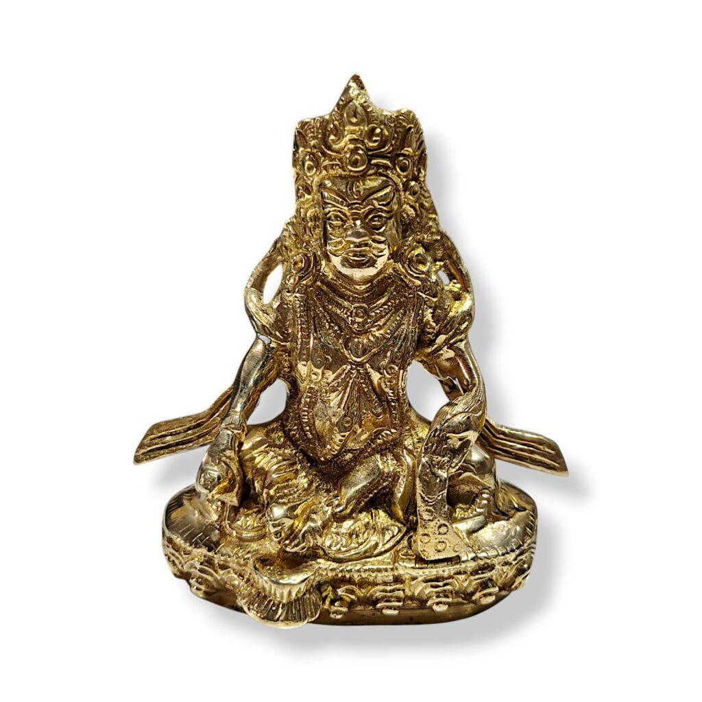 Pure Brass Lord Kubera Murti – Pure Brass Lord Kuber Antique Idol - The God of Wealth - Prosperity 5 Inch