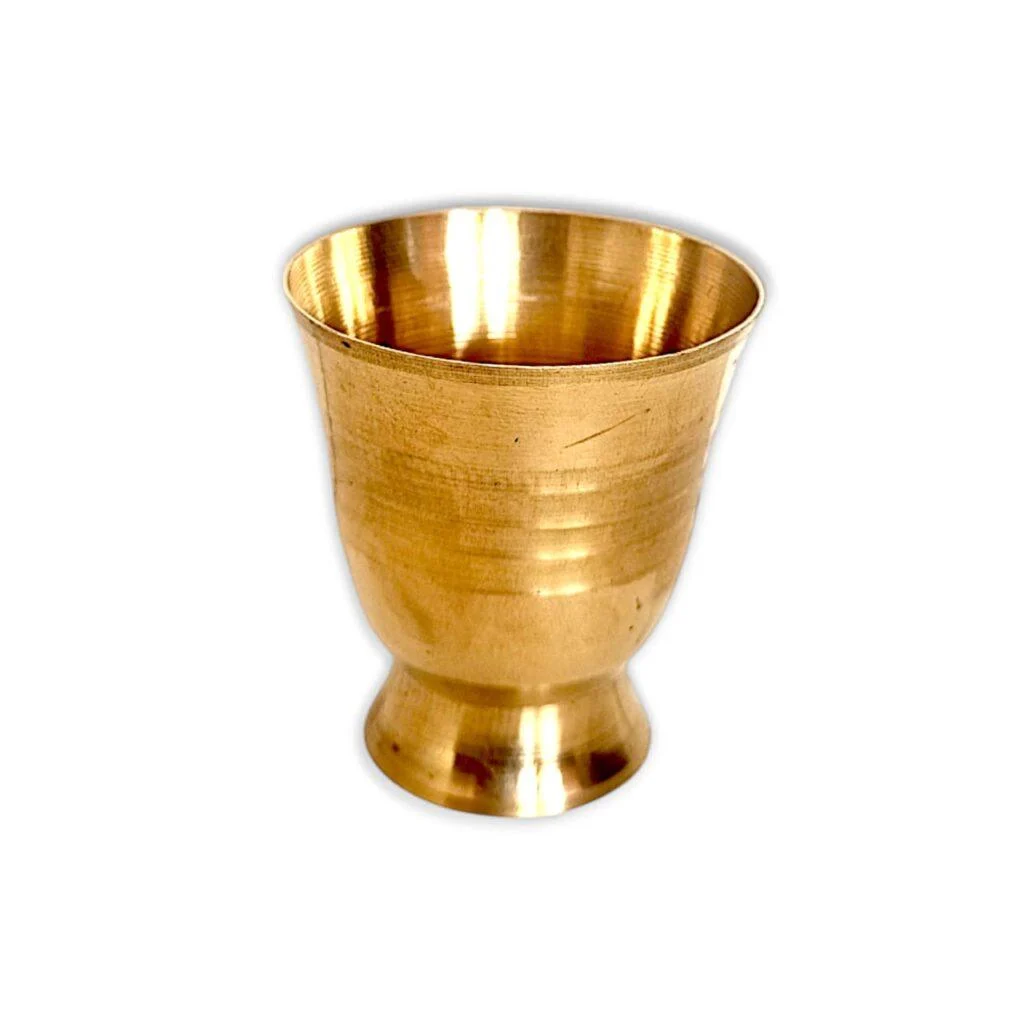 Pure Brass Glass For Pooja - "पूजा के लिए पीतल का गिलास" 6.5 Inch - Image 4