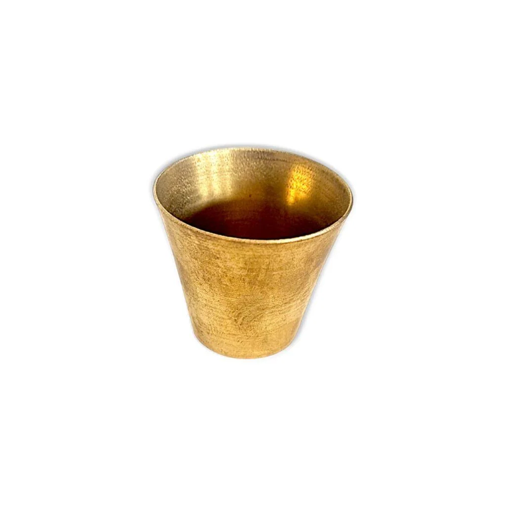 Pure Brass Glass For Pooja - "पूजा के लिए पीतल का गिलास" 2 Inch in Height - Image 2