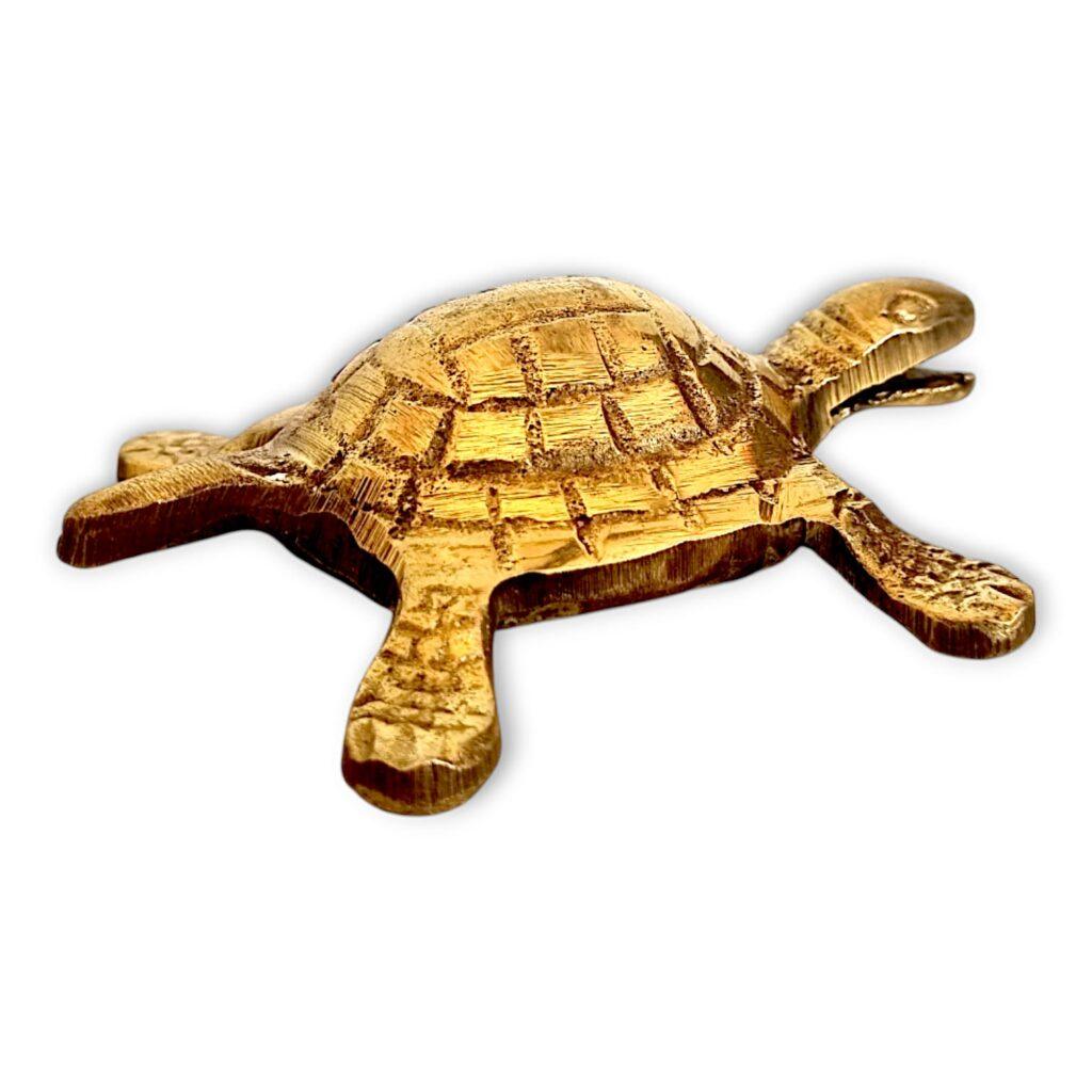Pure Brass Tortoise Figurine - Tortoise Statue - "कछुआ प्रतिमा" 13 Inch - Image 2