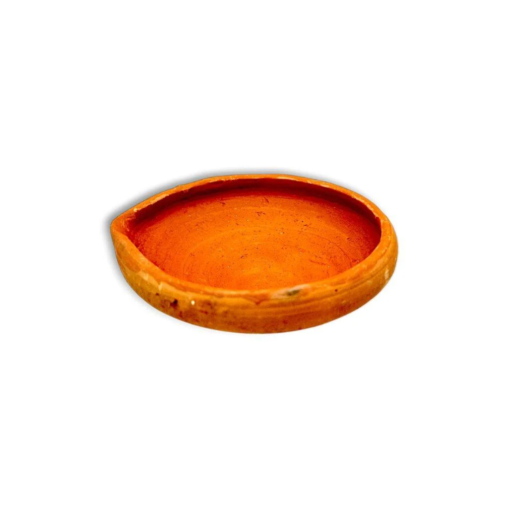 Terracotta Clay Lamp - Mitti Diya - "टेराकोटा मिट्टी दिया" - 3.9 Inch in Diameter Large Size Drishti Padeep - Pack of Single Piece