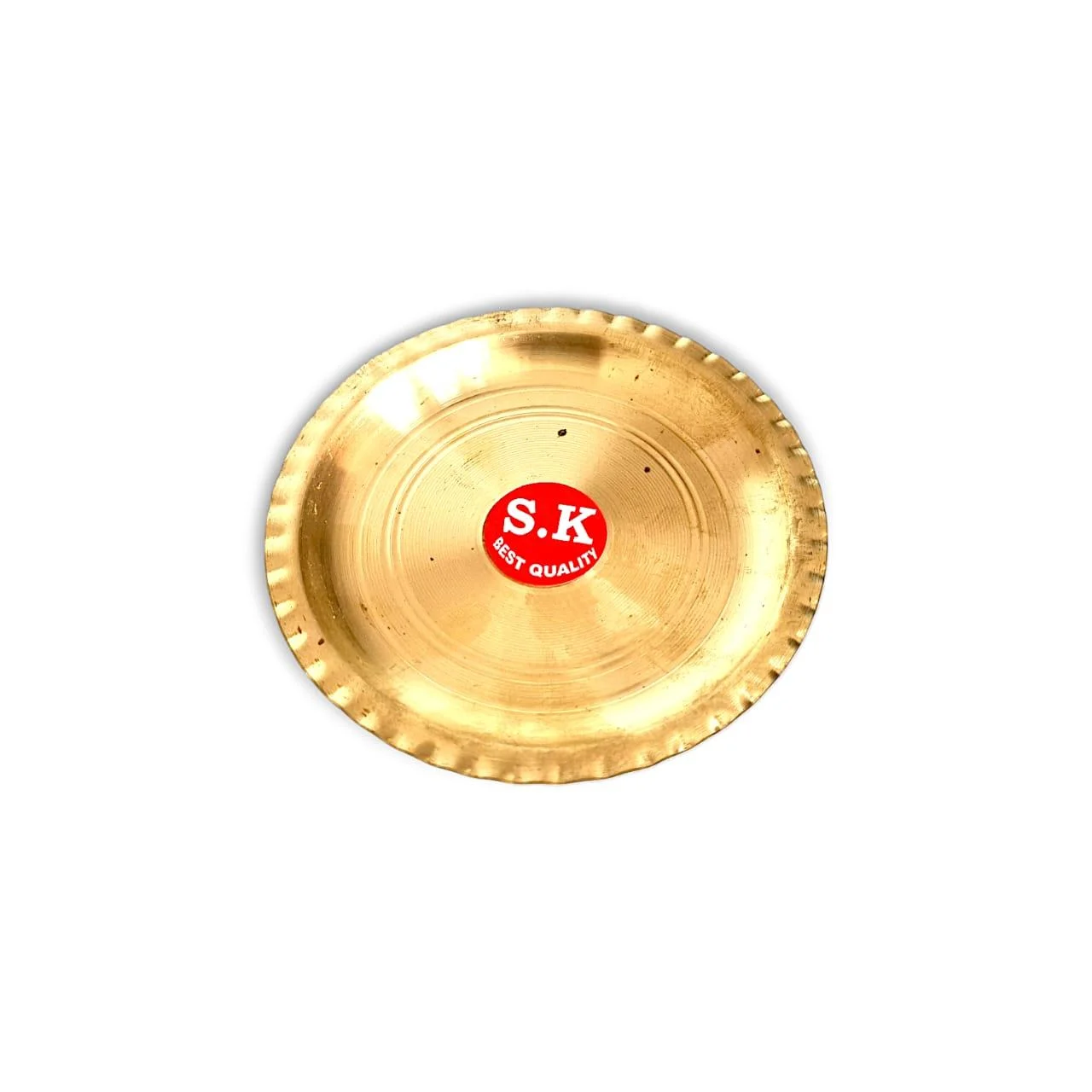 An original pure brass pooja plate, representing the fine craftsmanship of Indian artisans.