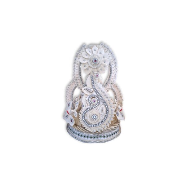 Fancy Premium Quality Topor Mukut Set For Bengali Wedding - Balurghat Special Fully Hand Crafted Topor - 100 % Shola Topor - Mukut Set For Bengali Brides And Grooms