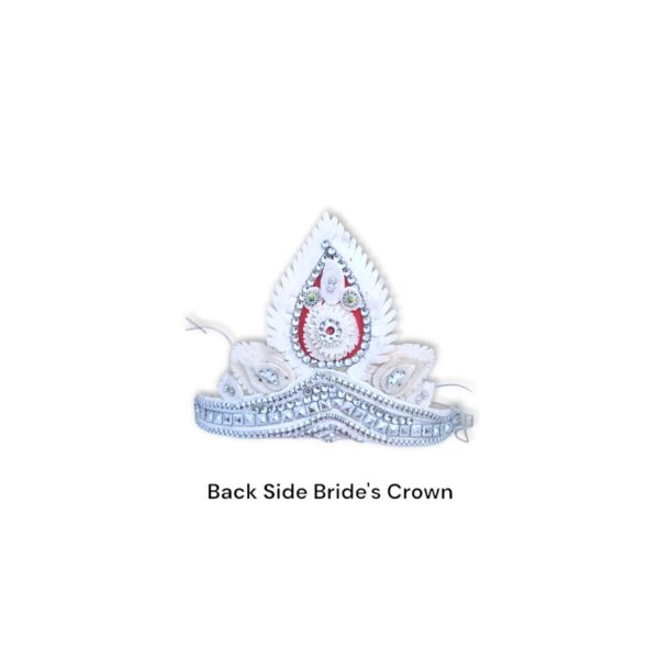 Fancy Premium Quality Topor Mukut Set For Bengali Wedding - Balurghat Special Fully Hand Crafted Topor - 100 % Shola Topor - Mukut Set For Bengali Brides And Grooms - Image 2