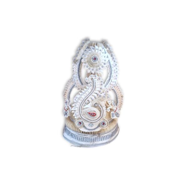 Fancy Premium Quality Topor Mukut Set For Bengali Wedding - Balurghat Special Fully Hand Crafted Topor - 100 % Shola Topor - Mukut Set For Bengali Brides And Grooms