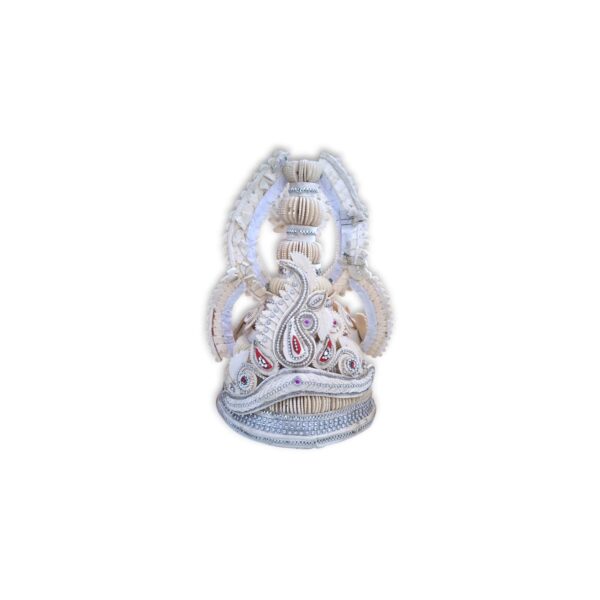 Fancy Premium Quality Topor Mukut Set For Bengali Wedding - Balurghat Special Fully Hand Crafted Topor - 100 % Shola Topor - Mukut Set For Bengali Brides And Grooms - Image 3