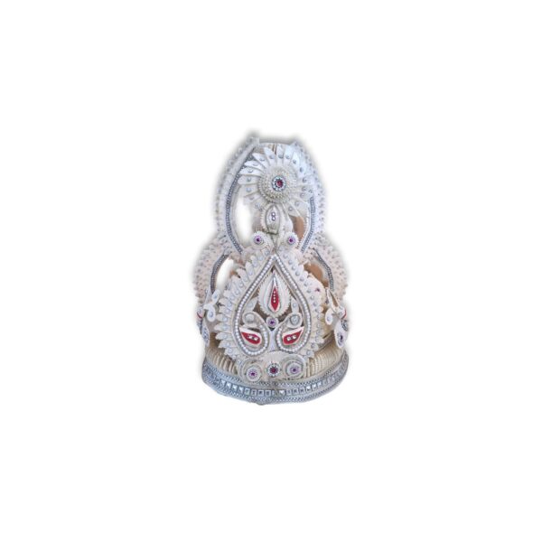 Fancy Premium Quality Topor Mukut Set For Bengali Wedding - Balurghat Special Fully Hand Crafted Topor - 100 % Shola Topor - Mukut Set For Bengali Brides And Grooms