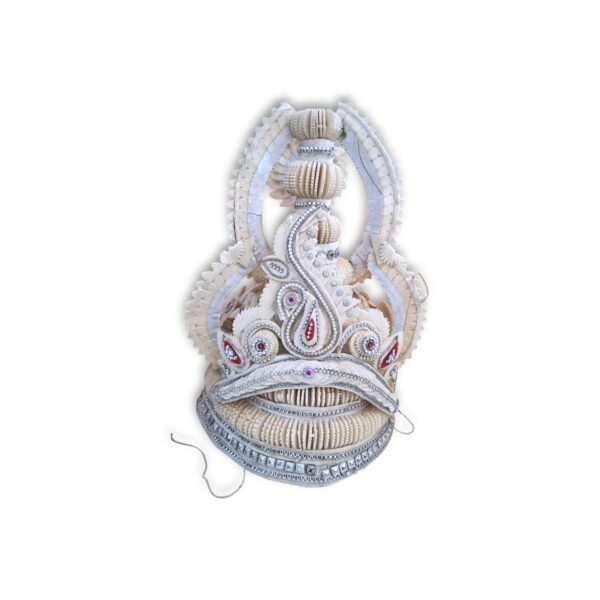 Fancy Premium Quality Topor Mukut Set For Bengali Wedding - Balurghat Special Fully Hand Crafted Topor - 100 % Shola Topor - Mukut Set For Bengali Brides And Grooms - Image 2