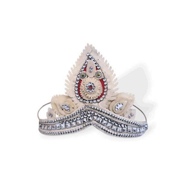 Fancy Premium Quality Topor Mukut Set For Bengali Wedding - Balurghat Special Fully Hand Crafted Topor - 100 % Shola Topor - Mukut Set For Bengali Brides And Grooms - Image 3