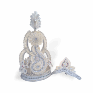 Fancy Premium Quality Topor Mukut Set For Bengali Wedding - Balurghat Special Fully Hand Crafted Topor - 100 % Shola Topor - Mukut Set For Bengali Brides And Grooms