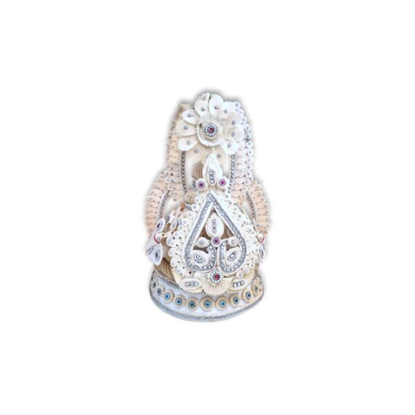 Fancy Premium Quality Topor Mukut Set For Bengali Wedding - Balurghat Special Fully Hand Crafted Topor - 100 % Shola Topor - Mukut Set For Bengali Brides And Grooms