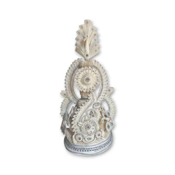 Fancy Premium Quality Topor Mukut Set For Bengali Wedding - Balurghat Special Fully Hand Crafted Topor - 100 % Shola Topor - Mukut Set For Bengali Brides And Grooms