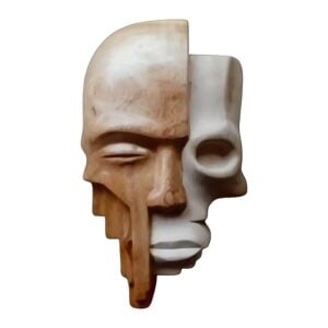 Pure Handcraft Wooden "HUMAN MASK" – Wooden Mask of KUSHMANDI – GI Taged by Central Government Of INDIA