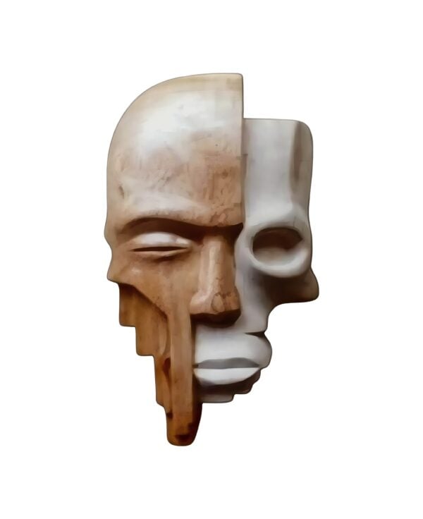 Pure Handcraft Wooden "HUMAN MASK" – Wooden Mask of KUSHMANDI – GI Taged by Central Government Of INDIA