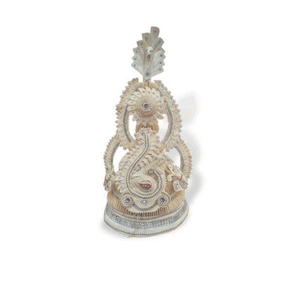 Fancy Premium Quality Topor Mukut Set For Bengali Wedding - Balurghat Special Fully Hand Crafted Topor - 100 % Shola Topor - Mukut Set For Bengali Brides And Grooms