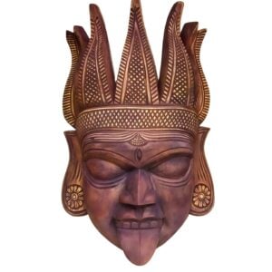 Pure Handcraft Wooden "KALI MASK" – Wooden Mask of KUSHMANDI – GI Taged by Central Government Of INDIA