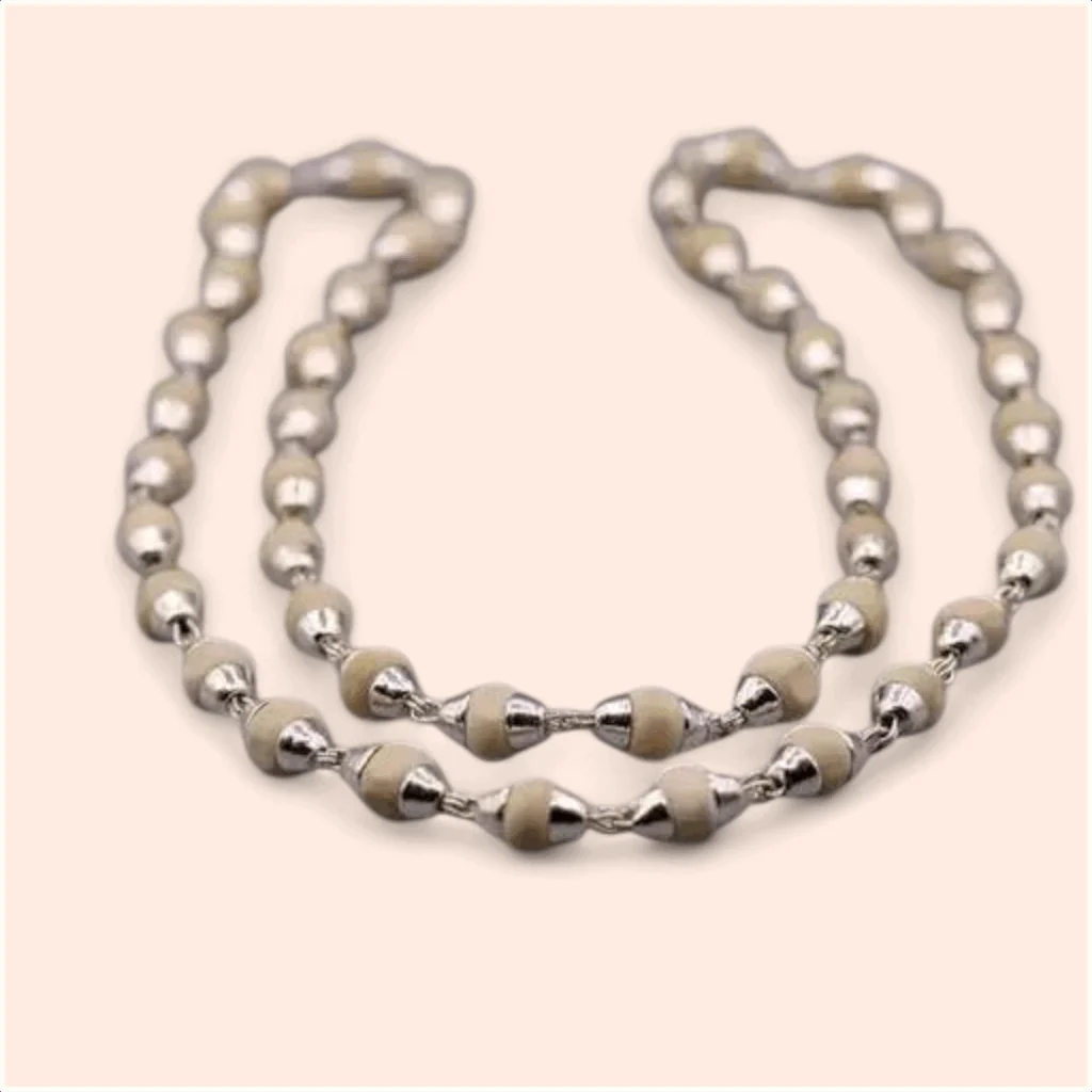Original Tulsi Beads - Silver Capped Tulsi Mala 3-5 mm - Ram Tulsi Mala - Set of Single Piece - Image 2