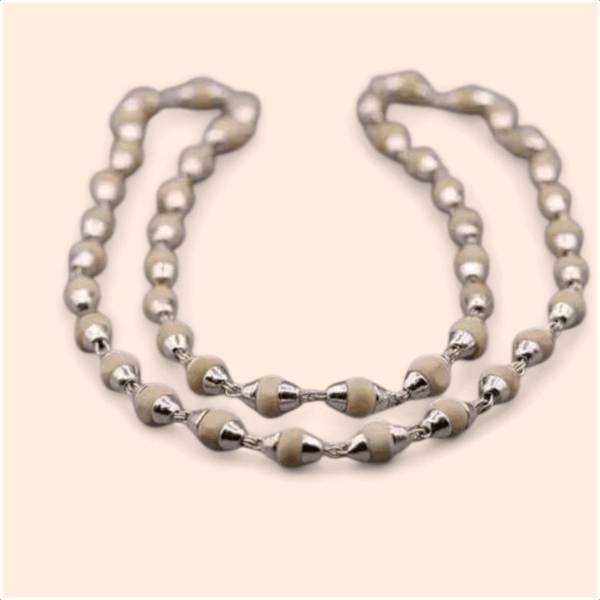 Original Tulsi Beads - Silver Capped Tulsi Mala 3-5 mm - Ram Tulsi Mala - Set of Single Piece - Image 2
