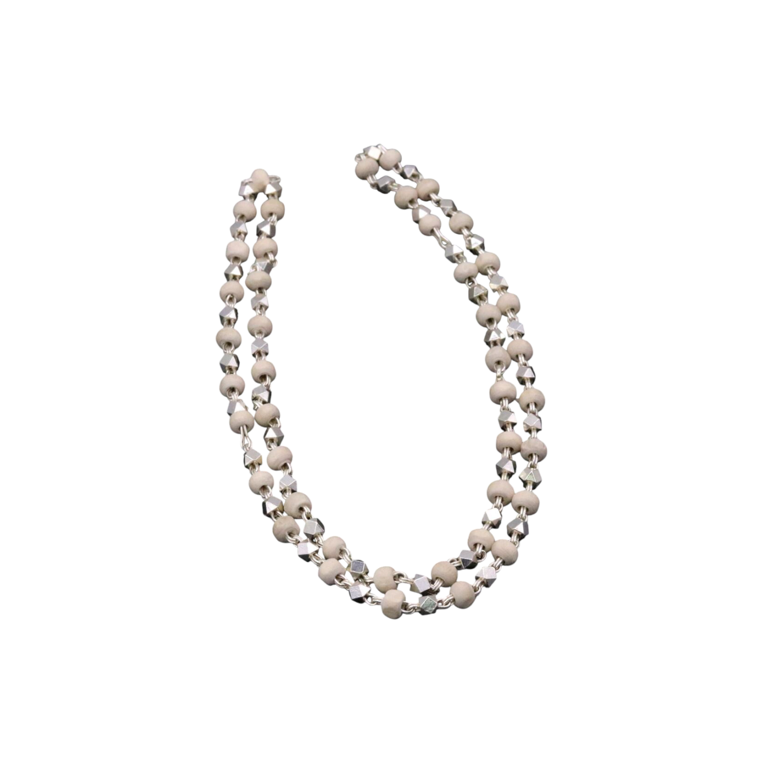 Original Tulsi Beads - Silver Capped Tulsi Mala 3-5 mm - Ram Tulsi Mala - Set of Single Piece