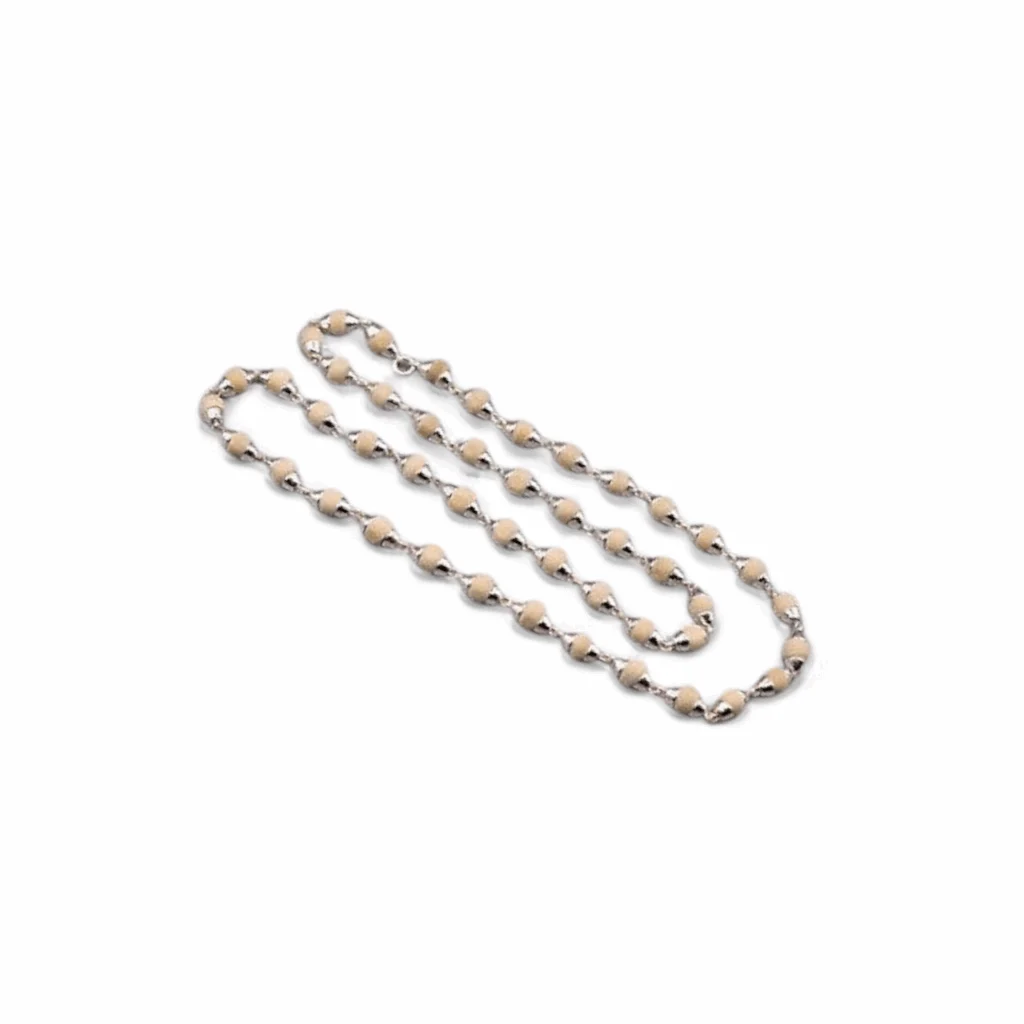Original Tulsi Beads - Silver Capped Tulsi Mala 3-5 mm - Ram Tulsi Mala - Set of Single Piece - Image 3