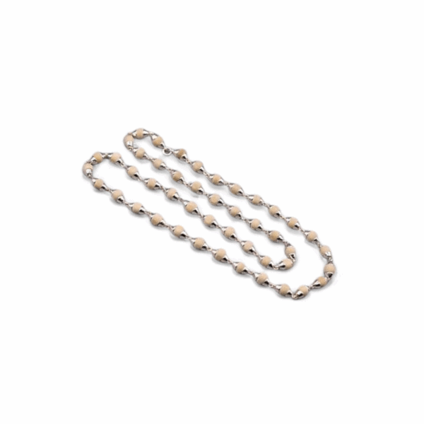 Original Tulsi Beads - Silver Capped Tulsi Mala 3-5 mm - Ram Tulsi Mala - Set of Single Piece - Image 3