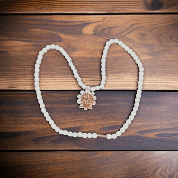 Shri Radhe Flower Shape Tulsi Mala - Tulsi Mala - Shri Radhekrishna Tulsi Mala - Shri Radheshyam Tulsi Mala 10 cm - Image 3