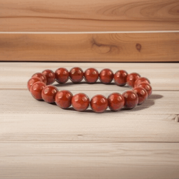 Natural Red Jasper Crystal  Bracelet - Healing Gemstone Beaded Bracelet Grounding Energy Stone - for Strength & Stability Handcrafted with Genuine Red Jasper Beads - Includes Certificate of Authenticity - Image 2