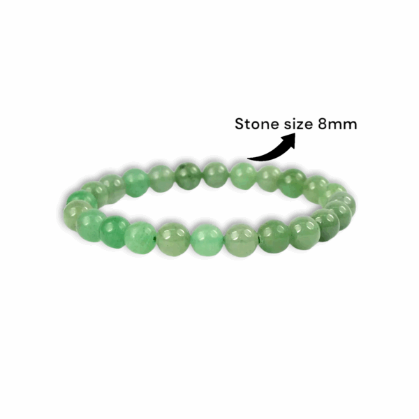 Natural Green Aventurine Crystal Bracelet - Healing Beaded Gemstone Bracelet with Authentic Lab Certificate - Handcrafted Jewelry - for Good Luck, Opportunity and Emotional Healing Positive Energy Bracelet for Prosperity, Calmness, and  Balance Heart Chakra - Image 2