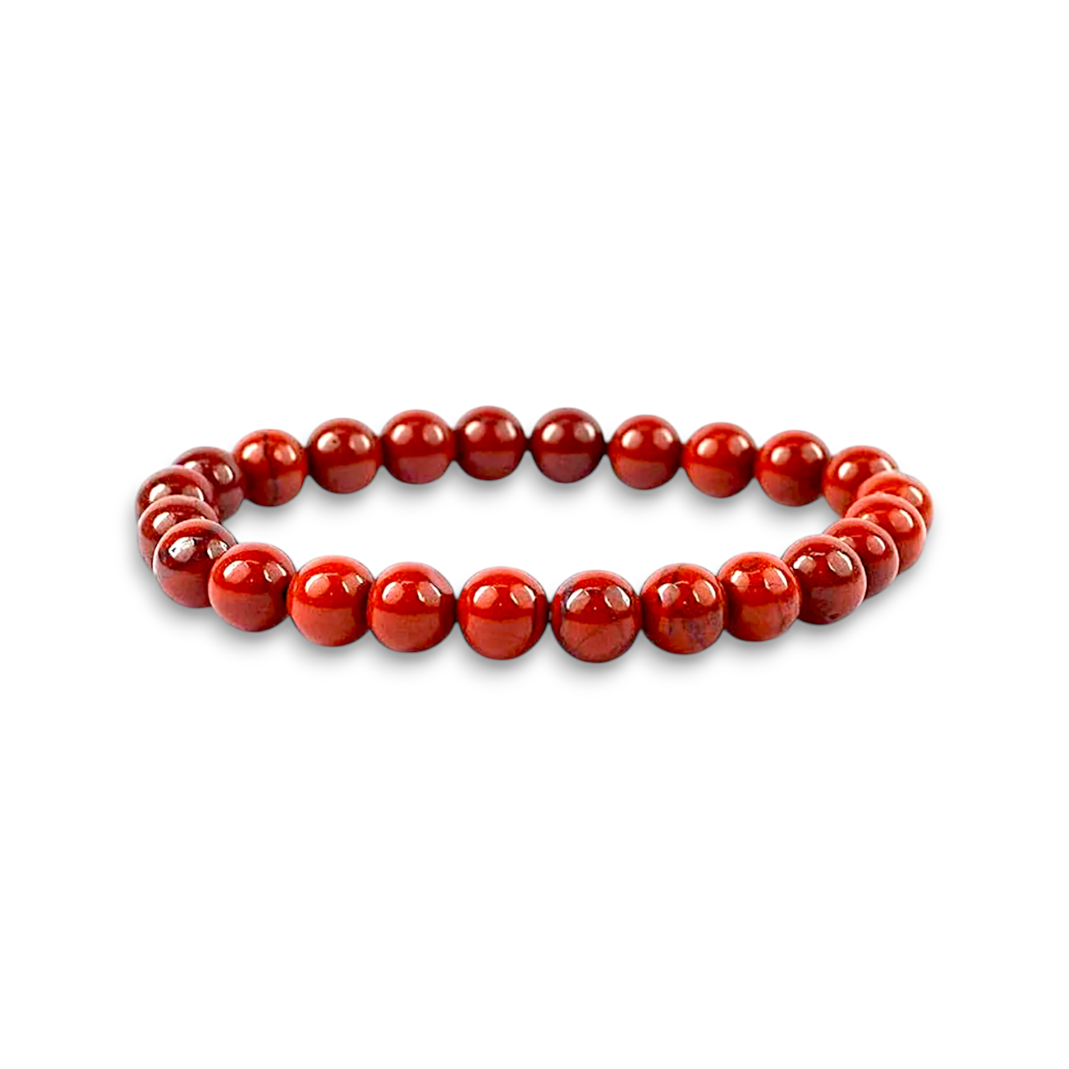 Natural Red Jasper Crystal Bracelet - Healing Gemstone Beaded Bracelet Grounding Energy Stone - for Strength & Stability Handcrafted with Genuine Red Jasper Beads - Includes Certificate of Authenticity