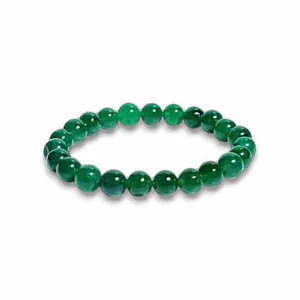 Natural Green Jade Stone Crystal Bracelet - Gemstone Chakra Bracelet - Reiki Healing Jewelry - for Men & Women - Bead 8MM