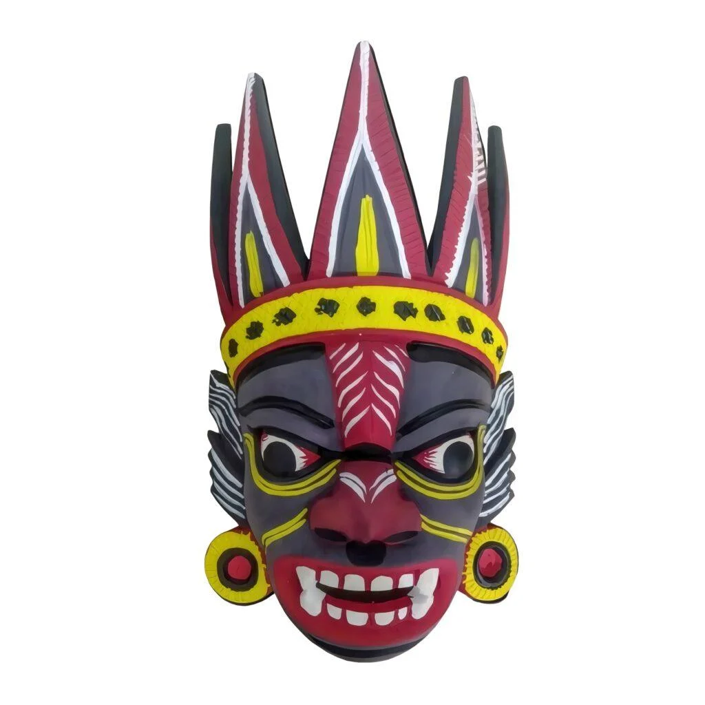 Pure Handcraft Wooden "RAKHASH MASK" - Wooden Mask of KUSHMANDI - GI Taged by Central Government Of INDIA