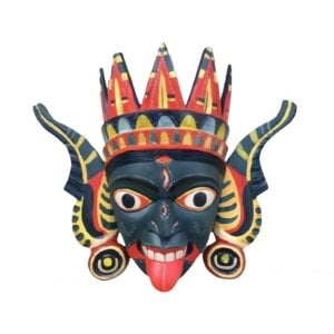 Pure Handcraft Wooden "SWASHAN KALI"  MASK - Wooden Mask of KUSHMANDI - GI Taged by Central Government Of INDIA
