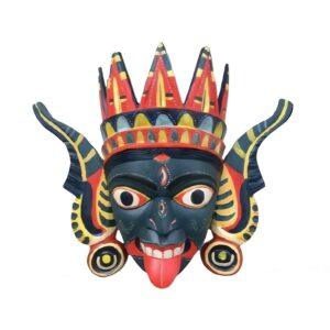 Pure Handcraft Wooden "SWASHAN KALI"  MASK - Wooden Mask of KUSHMANDI - GI Taged by Central Government Of INDIA