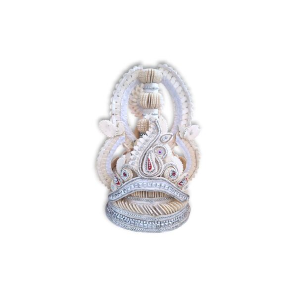 Fancy Premium Quality Topor Mukut Set For Bengali Wedding - Balurghat Special Fully Hand Crafted Topor - 100 % Shola Topor - Mukut Set For Bengali Brides And Grooms - Image 2
