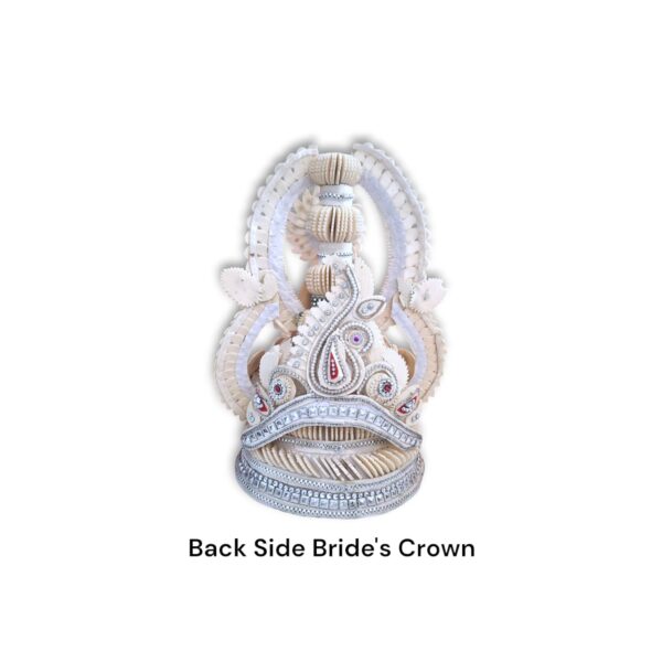 Fancy Premium Quality Topor Mukut Set For Bengali Wedding - Balurghat Special Fully Hand Crafted Topor - 100 % Shola Topor - Mukut Set For Bengali Brides And Grooms - Image 5