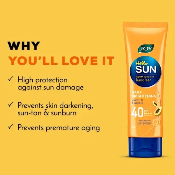 Joy Hello Sun Sunblock & Anti Tan Lotion Sunscreen - SPF 40 PA+++ - 50ml - Image 2