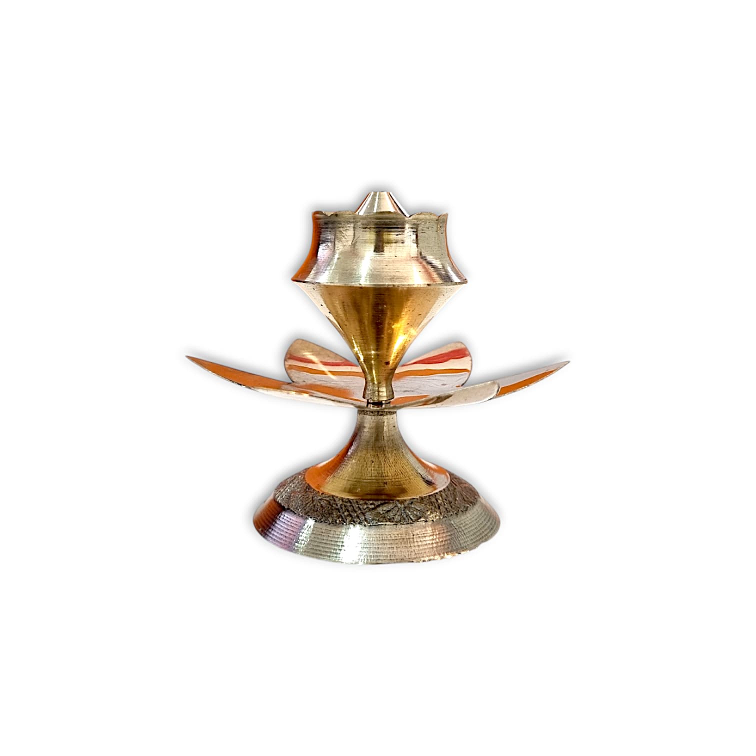 Pure Brass Agarbtti Stand - Pooja Agarbatti Stand - "খাঁটি পিতলের তৈরি পূজার আগরবাতি স্ট্যান্ড" - "शुद्ध पीतल पूजा अगरबत्ती स्टैंड" -  3.1inch