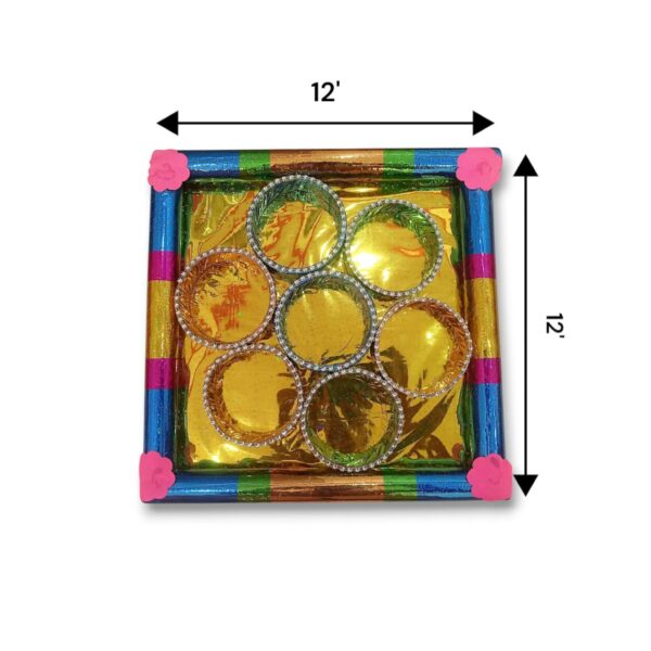 Tatta Tray -  "তত্ত্বের ট্রে" - Colourful Traditional View Bengali Wedding Rituals - For Storing Dry Fruits, Sweet - Decoretion, presentation & Wedding Purpose - Image 2