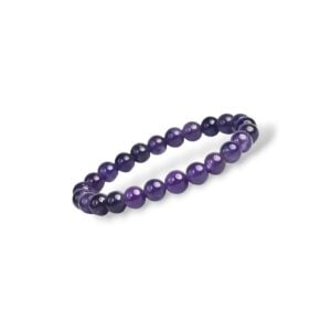 Natural Amethyst Bracelet - Lab Certified 8 mm Round Cut Beads - Unisex Healing Stone Bracelet