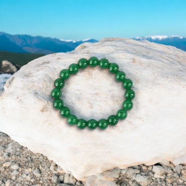Natural Green Jade Stone Crystal Bracelet - Gemstone Chakra Bracelet - Reiki Healing Jewelry - for Men & Women - Bead 8MM - Image 2