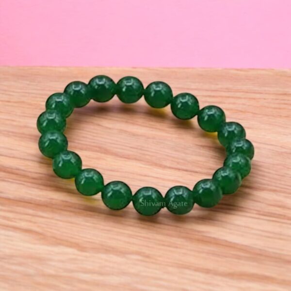 Natural Green Jade Stone Crystal Bracelet - Gemstone Chakra Bracelet - Reiki Healing Jewelry - for Men & Women - Bead 8MM - Image 3
