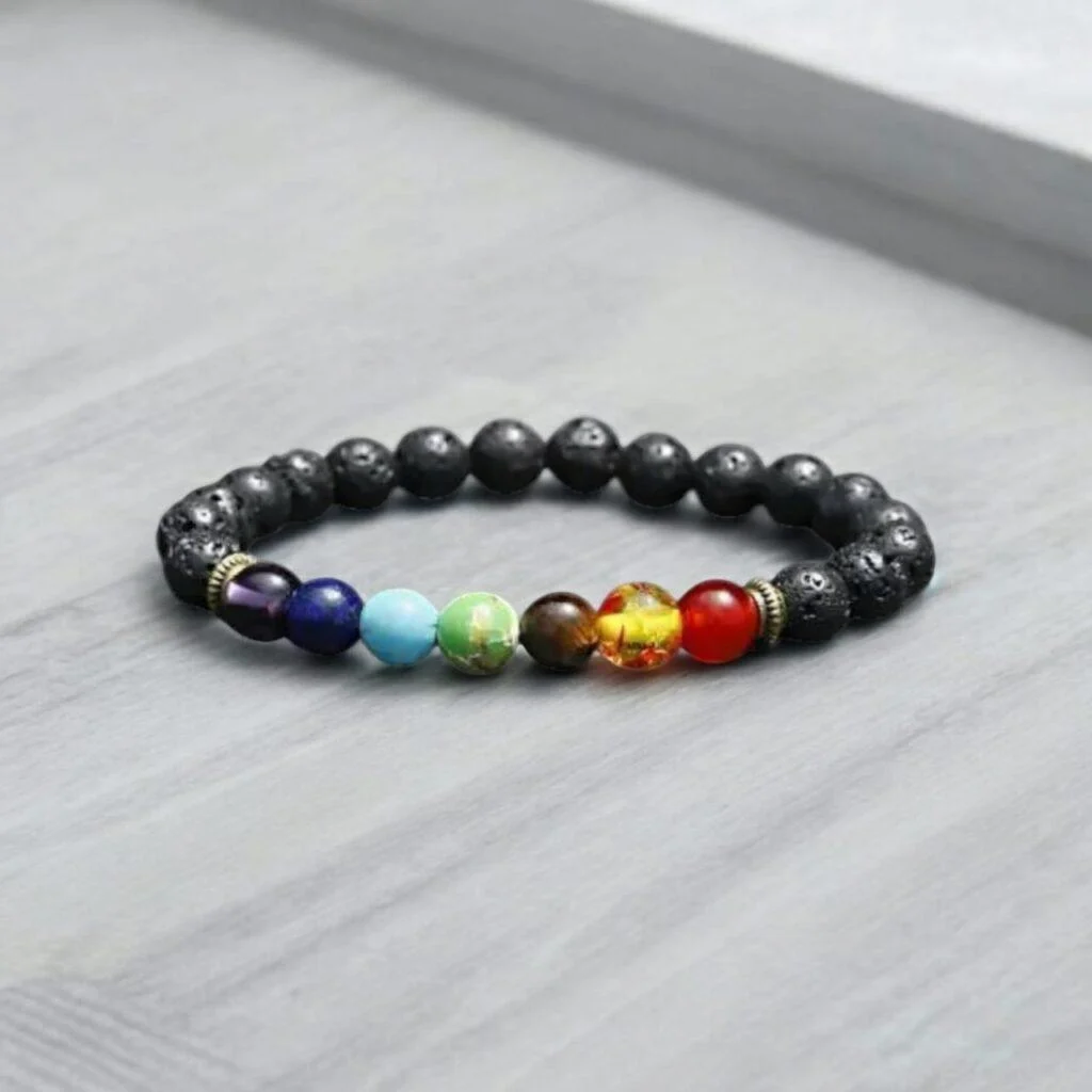 Pure Sterling Silver Elements Reiki Crystal Bracelet - 7 Chakra Healing Bracelet - With Real Gemstone Bead in Healing - For Men and Women - Image 2