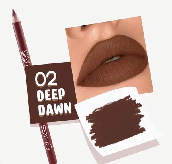 MARS Matte Lip Liner - One Swipe Smooth Application - Long Lasting & Travel Friendly Lip Pencil - 1.4gm -  Deep Dawn - Single Piece - Image 4